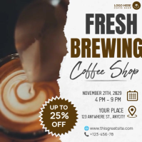 Fresh Brewing Coffee Shop Kwadrat (1:1) template