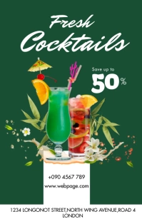 FRESH COCKTAILS FLYER Tabloid template