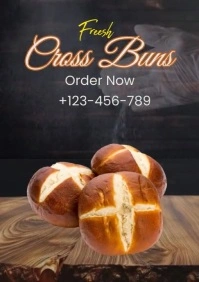 fresh cross buns ad A4 template
