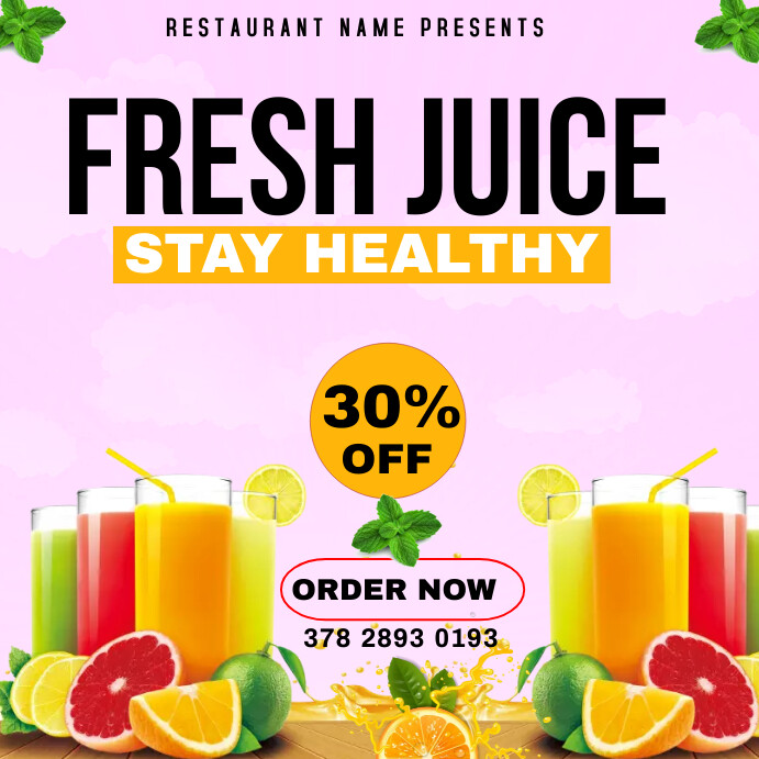 Fresh Drink Template PosterMyWall