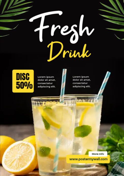 Fresh Drink Template PosterMyWall