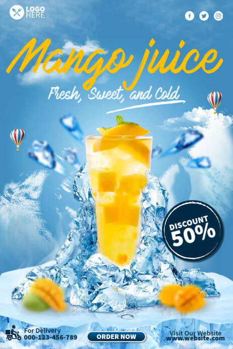 Fresh Drinks Ads Template PosterMyWall