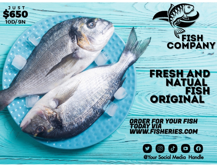 Staters Fresh Fish fresh fish Template | PosterMyWall
