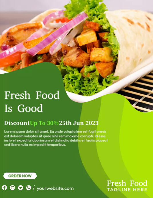 Fresh Food Menu Template | PosterMyWall