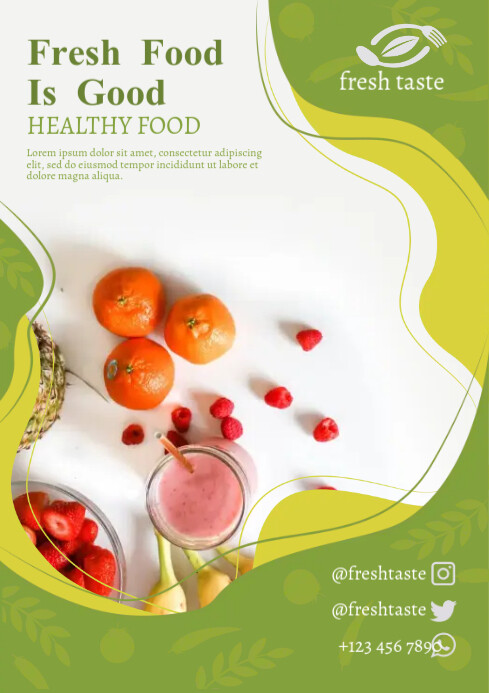 Fresh Food Menu A4 template