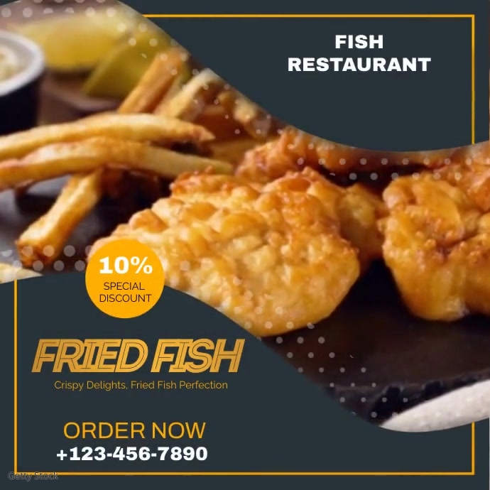Fresh fried fish Ad Template | PosterMyWall