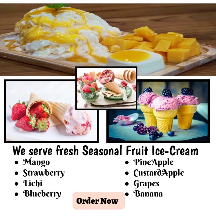 Fresh Fruit Ice-cream Ads Instagram Post template