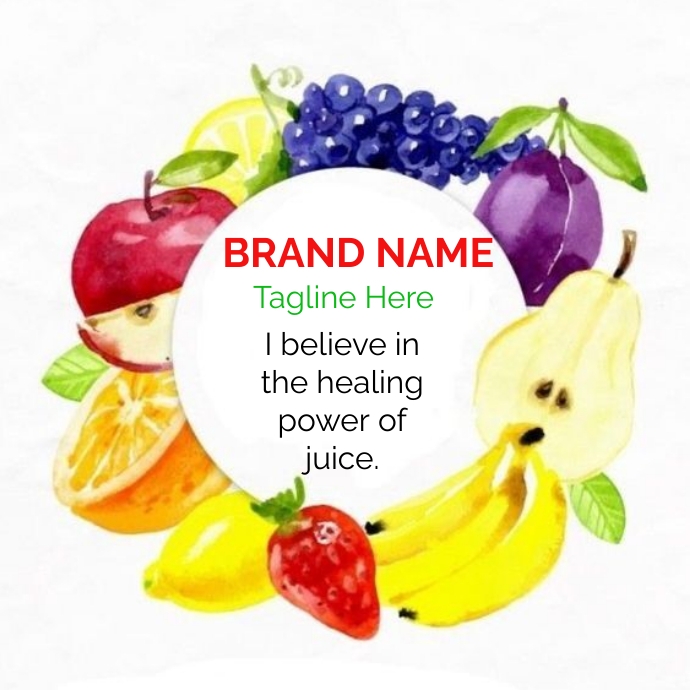 Fresh fruit juice logo, fruit juice quotation Template PosterMyWall