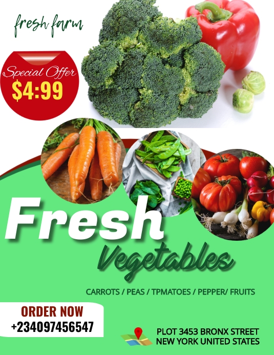 Fresh fruits (1) Flyer (Letter pang-US) template