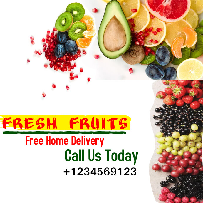 Advertisement. Fresh fresh fruits advertisement Template | PosterMyWall