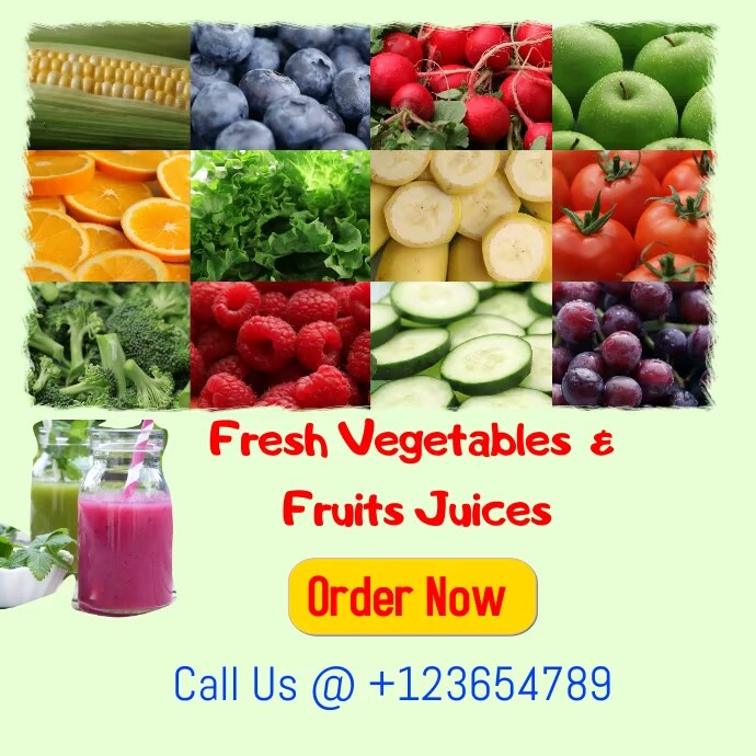 Advertisement. Fresh fresh fruits and vegetables Juices Ads Template | PosterMyWall