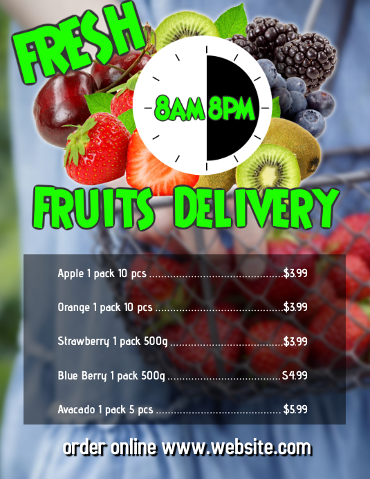 Fresh Fruits Delivery Design Template Postermywall