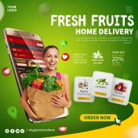 Fresh Fruits Delivery Quadrat (1:1) template