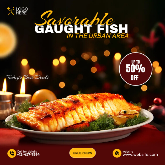 Copy of Fresh healthy fish social media post | PosterMyWall