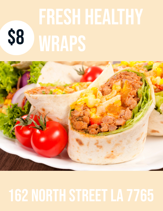 Copy of fresh healthy wraps | PosterMyWall