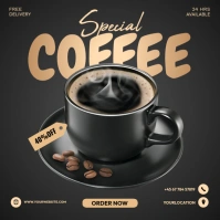 Fresh Hot Coffee Square (1:1) template