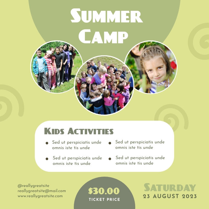 Fresh Kids Summer Camp Instagram Post template