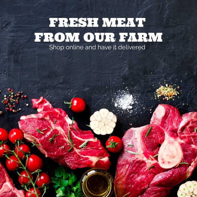 Butcher Fresh FRESH MEAT BUTCHER TEMPLATE | PosterMyWall