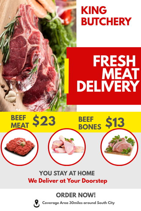 Meat Delivery Post FRESH MEAT DELIVERY Template | PosterMyWall