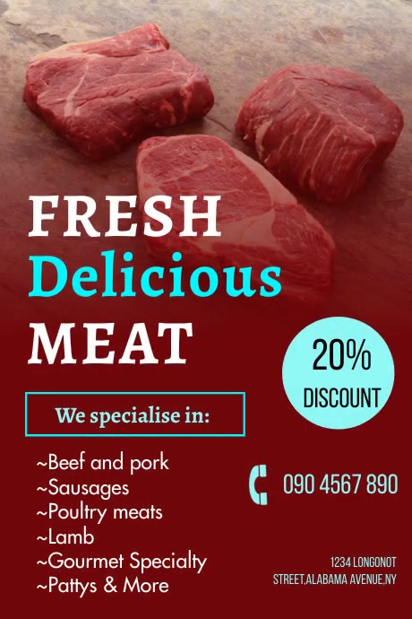 Meat Flyer Machine FRESH MEAT FLYER Template | PosterMyWall