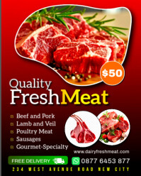 Red Meat Sale Instagram Portrait Template