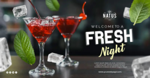 Schwarz Cocktail Night Facebook Shared Image Template