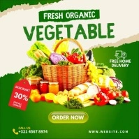 Fresh organic vegetable flyer Square (1:1) template