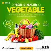 Fresh organic vegetable flyer Publicação no Instagram template