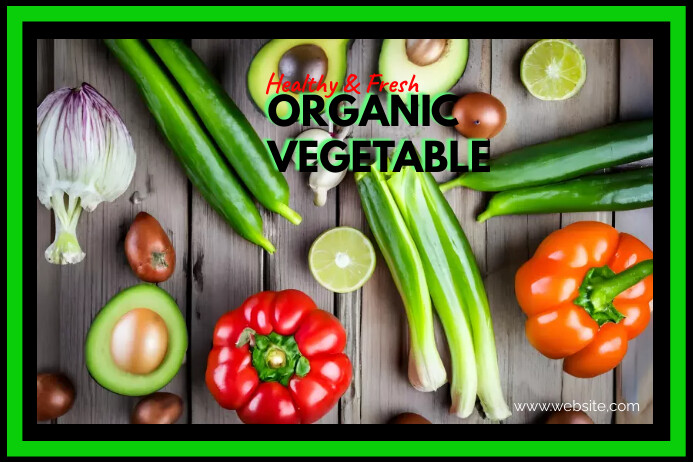 fresh organic vegetables poster template