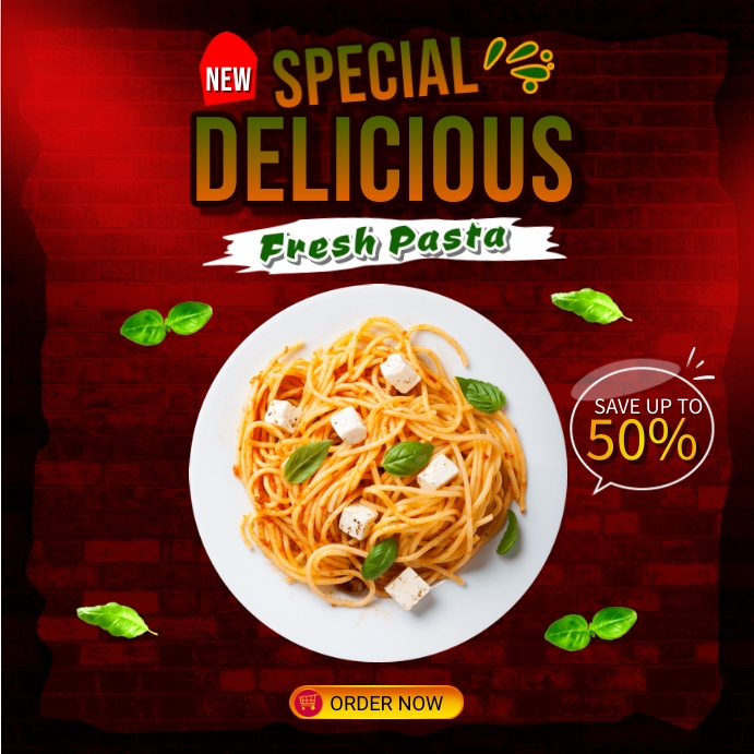 Fresh Pasta Ads Template | PosterMyWall