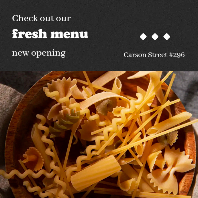 Fresh Pasta Menu Template | PosterMyWall