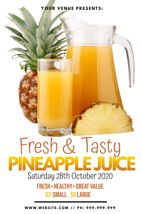 Fresh Pineapple Juice Poster Template Postermywall
