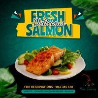 Fresh Salmon Food Publicación de Instagram template