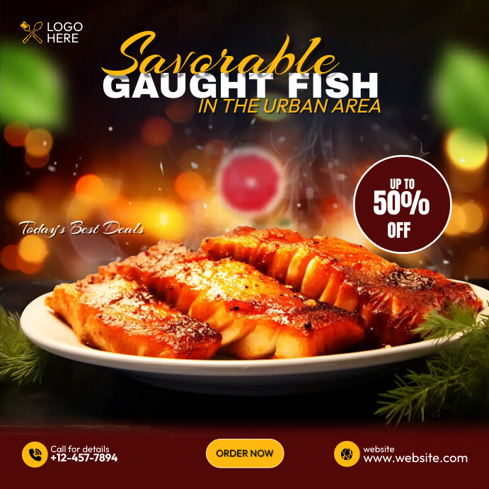 Fresh sea fish poster template | PosterMyWall