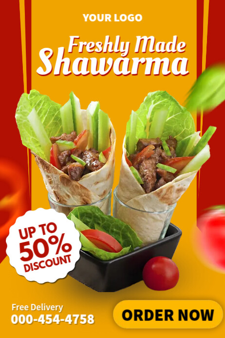 Shawarma Labels Fresh Shawarma Poster Template | PosterMyWall