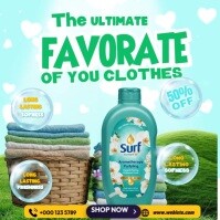 Turquoise Laundry Detergent Promotion Instagram-opslag Template