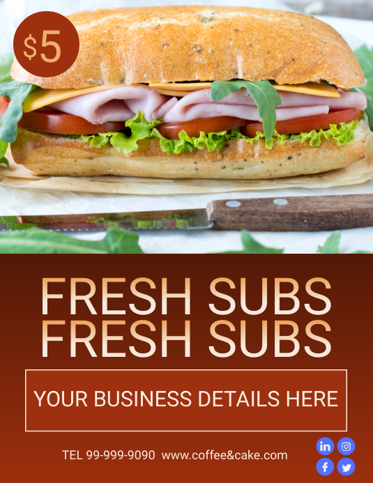 FRESH SUBS Template | PosterMyWall