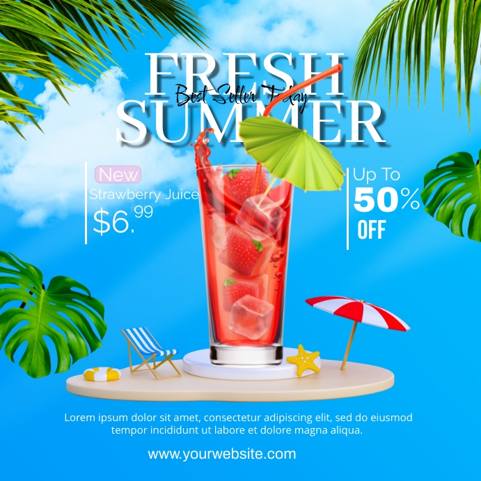 Fresh Summer Ads Template | PosterMyWall