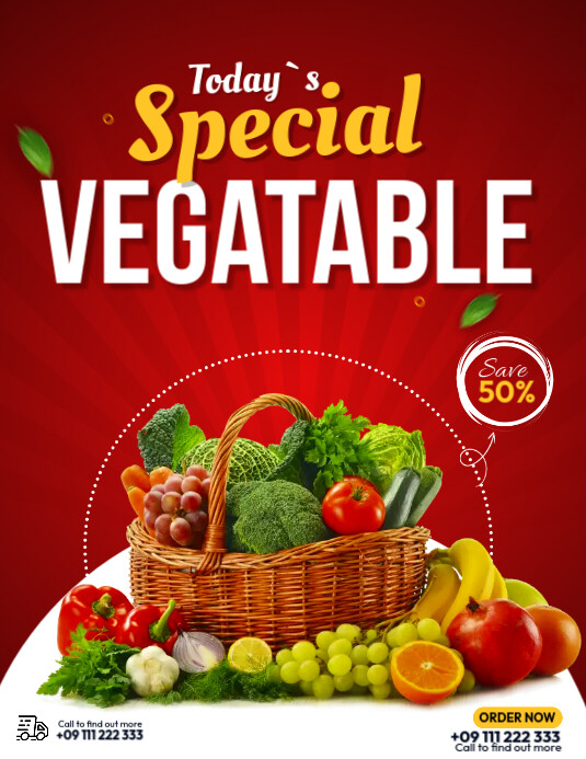 Fresh Vegatable Flyers Template | PosterMyWall