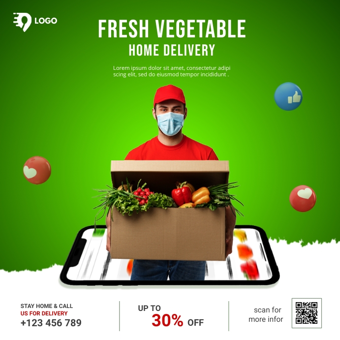 Copy of Fresh Vegetable Delivery PosterMyWall
