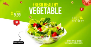 Green vegetable delivery Facebook Shared Image Template