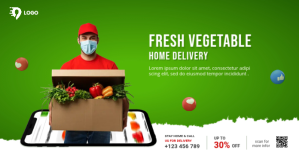 Żółty Fresh Vegetable Delivery Twitter Post Template