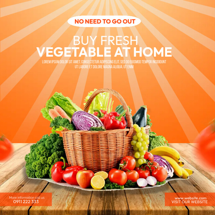 Fresh Vegetable Design Instagram 帖子 template