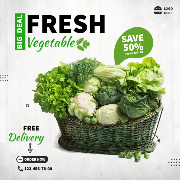 Fresh Vegetables Publicação no Instagram template