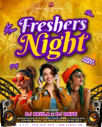 Freshers campus welcome night music dj artist party freshman event invite promotion flyer template Instagram Portrait