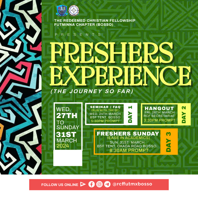 FRESHERS EXPERIENCE Instagram Post template