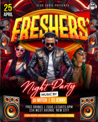 Freshers Night Party campus freshman welcome celebration club concert music dj event promotion socia Instagram Portrait template