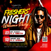 Freshers night welcome college university party social media promotion event poster flyer template