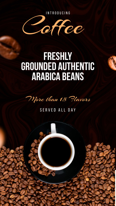Freshly brewed Arabica Coffee Beans Instagram template