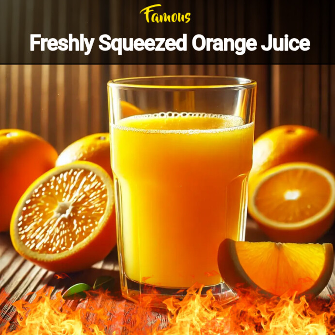 Freshly Squeezed Orange Juice Instagram Post template
